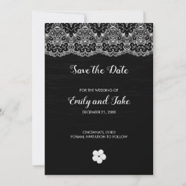 Weiße Spitzen und Blume Save The Date