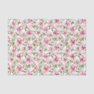 Weiße Spitzengeschenktasche mit rosa Rosen und pas Seidenpapier