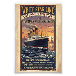 Weiße-Star-Linie Olympic- und Titanic-Plakat im Vi Fotodruck