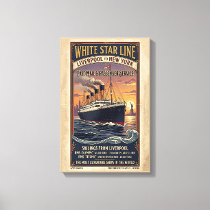 Weiße-Star-Linie Olympic- und Titanic-Plakat im Vi Leinwanddruck