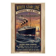 Weiße-Star-Linie Olympic- und Titanic-Plakat im Vi