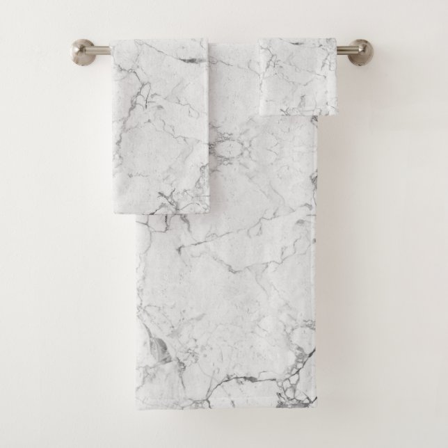 Weiße Steinstruktur  Badhandtuch Set (Insitu)