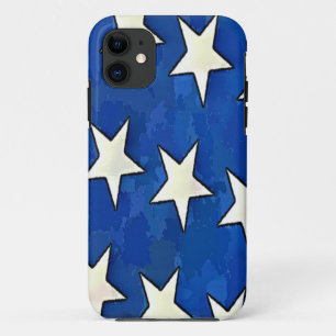 Weiße Sterne mit Blau iPhone 11 Hülle