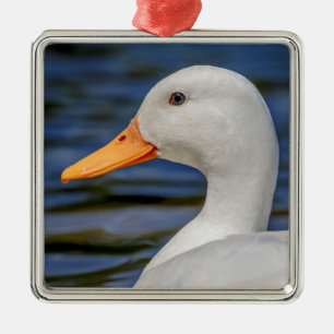 Weiße Stockente Silbernes Ornament