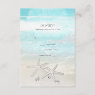 Weiße Strand-Seesterne elegante Sommer-RSVP-Karte RSVP Karte