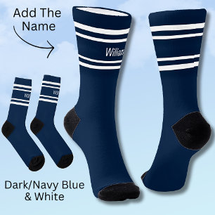 Weiße Streifen auf dunkelblau hinzufügen Socken