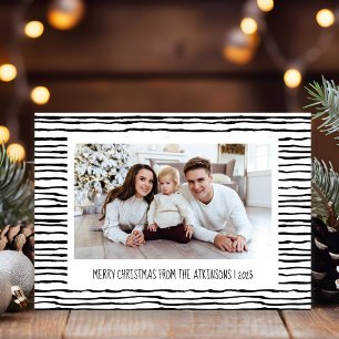 Weiße Streifen Schwarz-weißes Foto Weihnachten