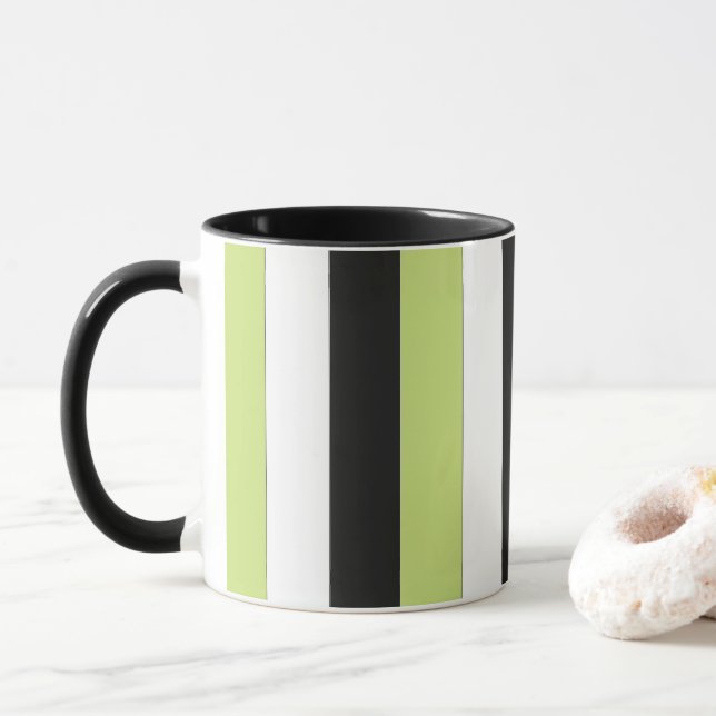 Weiße Streifen Tasse (Mit Donut)