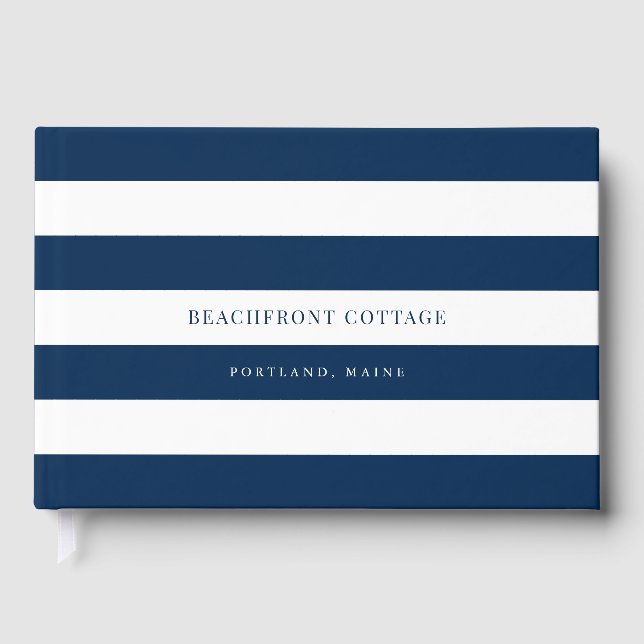 Weiße Streifen und benutzerdefinierte Zuhause oder Gästebuch (Vorderseite)