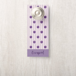 Weiße Streifen und violette Blumen Türanhänger