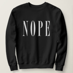 Weiße Strickjacke des Text-NOPE Sweatshirt