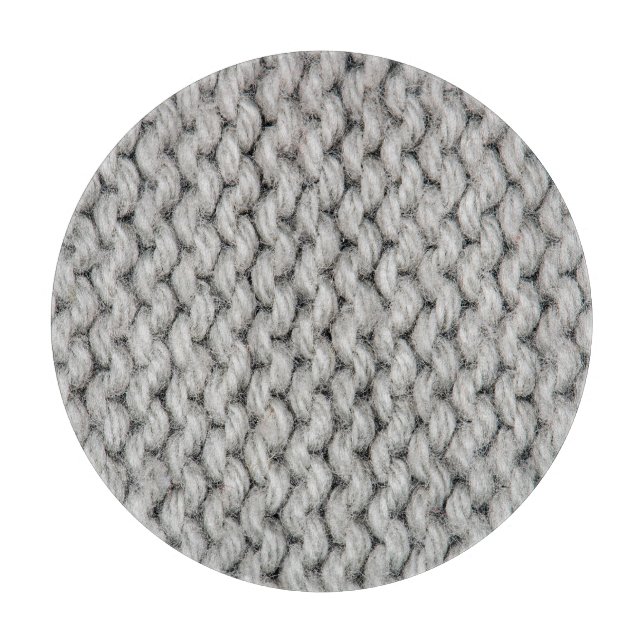Weiße Strickwollestruktur, nahes Foto. Schneidebrett (Vorderseite)