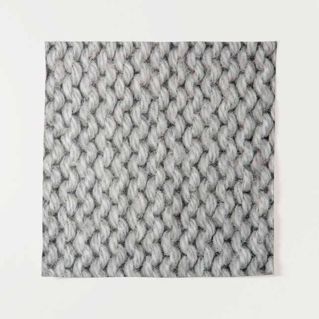 Weiße Strickwollestruktur, nahes Foto. Wandteppich (Vorderseite)