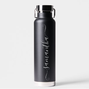 Weiße süße Unterschrift Name Trinkflasche