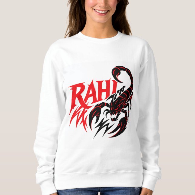 Weiße Sweatshirt mit aggressiver Skorpion (Vorderseite)