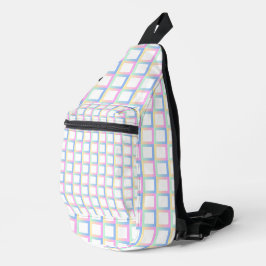 Weiße symmetrische Prüfmuster Crossbody Bag