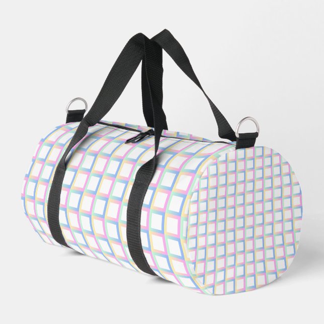 Weiße symmetrische Prüfmuster Duffle Bag (Linke Seite)