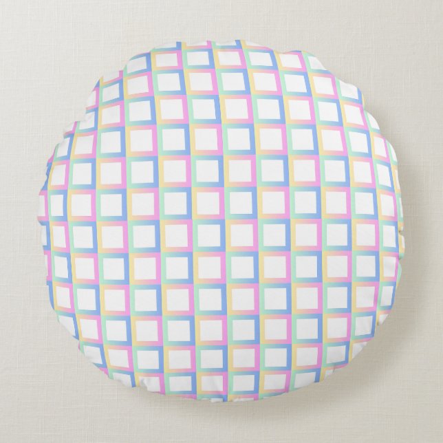 Weiße symmetrische Prüfmuster Rundes Kissen (Vorderseite)