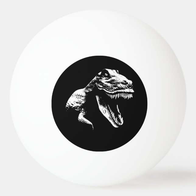 Weiße T Rex Tischtennisball (Vorderseite)