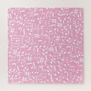 Weiße tanzende Musiknoten Musiker Musik Pink