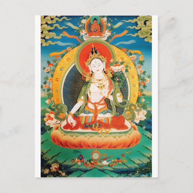 WEISSE TARA BUDDHIST-DEITÄT POSTKARTE (Vorderseite)