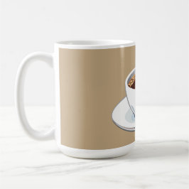 Weiße Tasse auf einem Unterteller gefüllt mit Kaff
