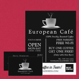 Weiße Tasse, Barista, Café, Coffeehouse Visitenkarte