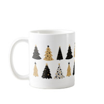 Weiße Tasse/Cups in Schwarz und Gold Weihnachtsbau