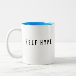 Weiße Tasse mit Black #SelfHype Lettering