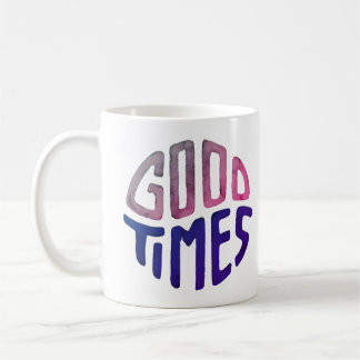 weiße Tasse mit Güte bedruckt.