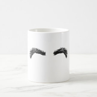 Weiße Tasse schwarze Augenbrauen
