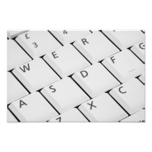 Weiße Tastatur Detail Fotodruck