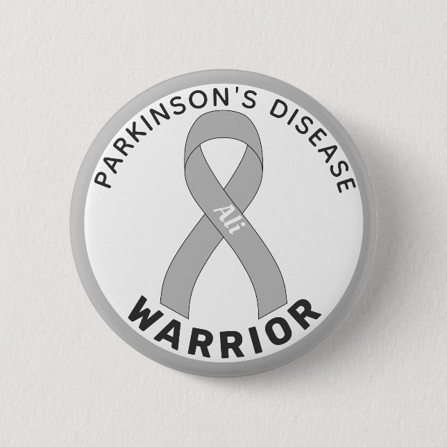 Weiße Taste für den Parkinson-Kranz-Krieger Button (Vorderseite)