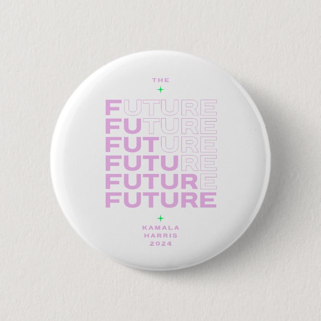 Weiße Taste für Kamala Harris "The Future"-Logo Button (Vorderseite)
