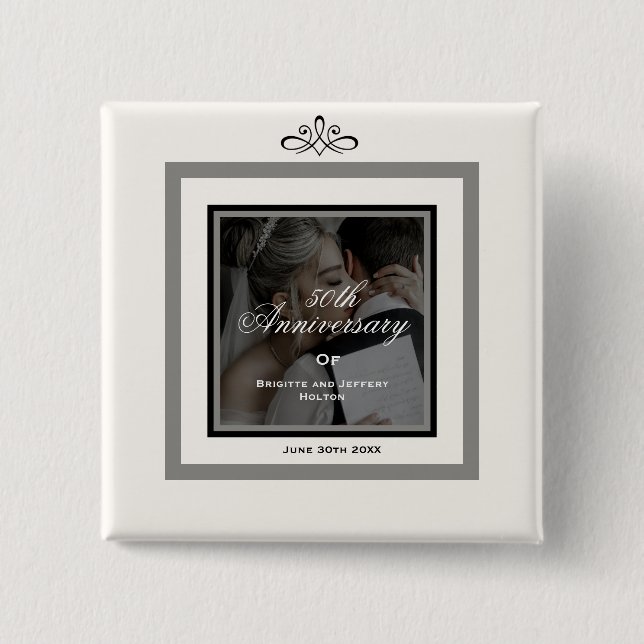 Weiße Taste zum 50. Jubiläum Button (Vorderseite)