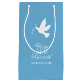 Weiße Taube blaue Hochzeit danke Ihnen individuell Kleine Geschenktüte