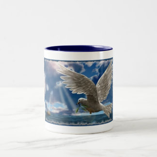 Weiße Taube des Friedens Zweifarbige Tasse