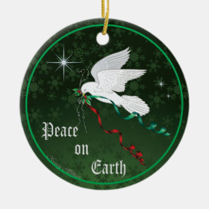 Weiße Taube Keramik Ornament