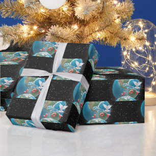 Weiße Taube mit JOY auf der Erde Geschenkpapier
