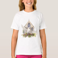 Weiße Taube mit Kirche
