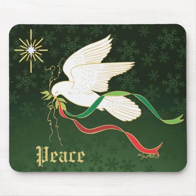 Weiße Taube Mousepad (Vorne)