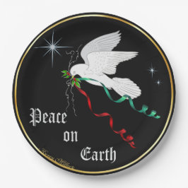 Weiße Taube Pappteller