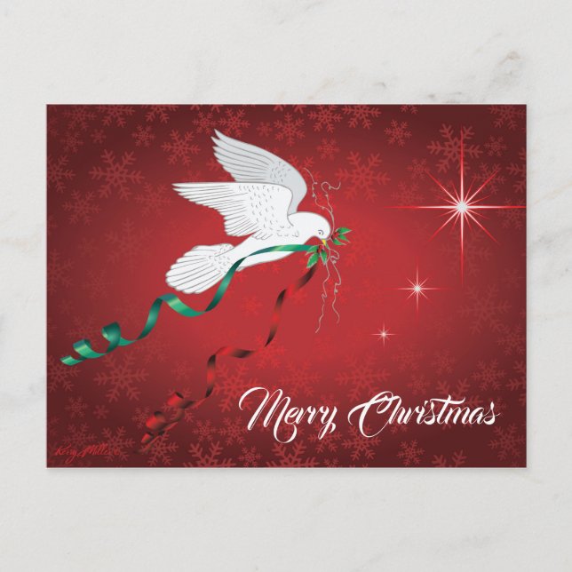 Weiße Taube Postkarte (Vorderseite)