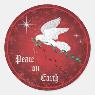 Weiße Taube Runder Aufkleber