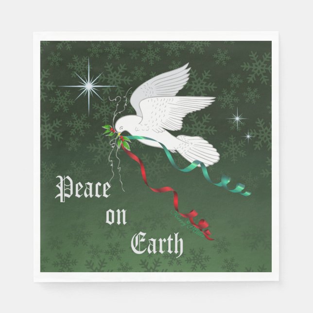 Weiße Taube Serviette (Vorderseite)