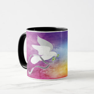 Weiße Taube Verbreitungsfrieden Tasse