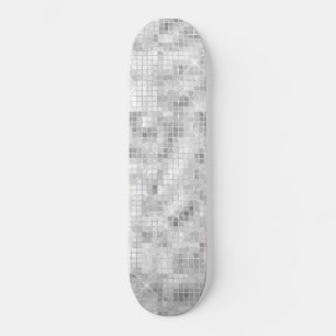 Weiße Teal-Marmor-Klassik Elegante Schönheit Glitz Skateboard