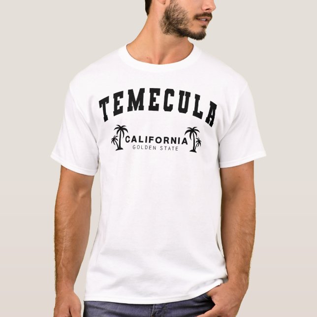Weiße Temekula, Kalifornien, Goldener Staat T-Shirt (Vorderseite)