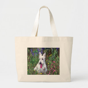 Weiße Terrier-Taschen-Tasche Jumbo Stoffbeutel