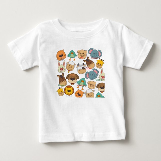 Weiße Tiere Baby T-shirt (Vorderseite)
